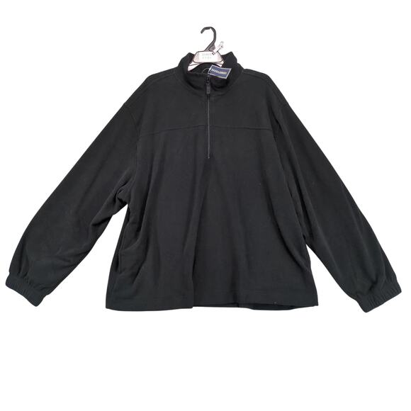 NWT Saddlebred Black 1/4 Zip Fleece Jacket Men's XXL Mock Neck Pockets Casual - Picture 1 of 10